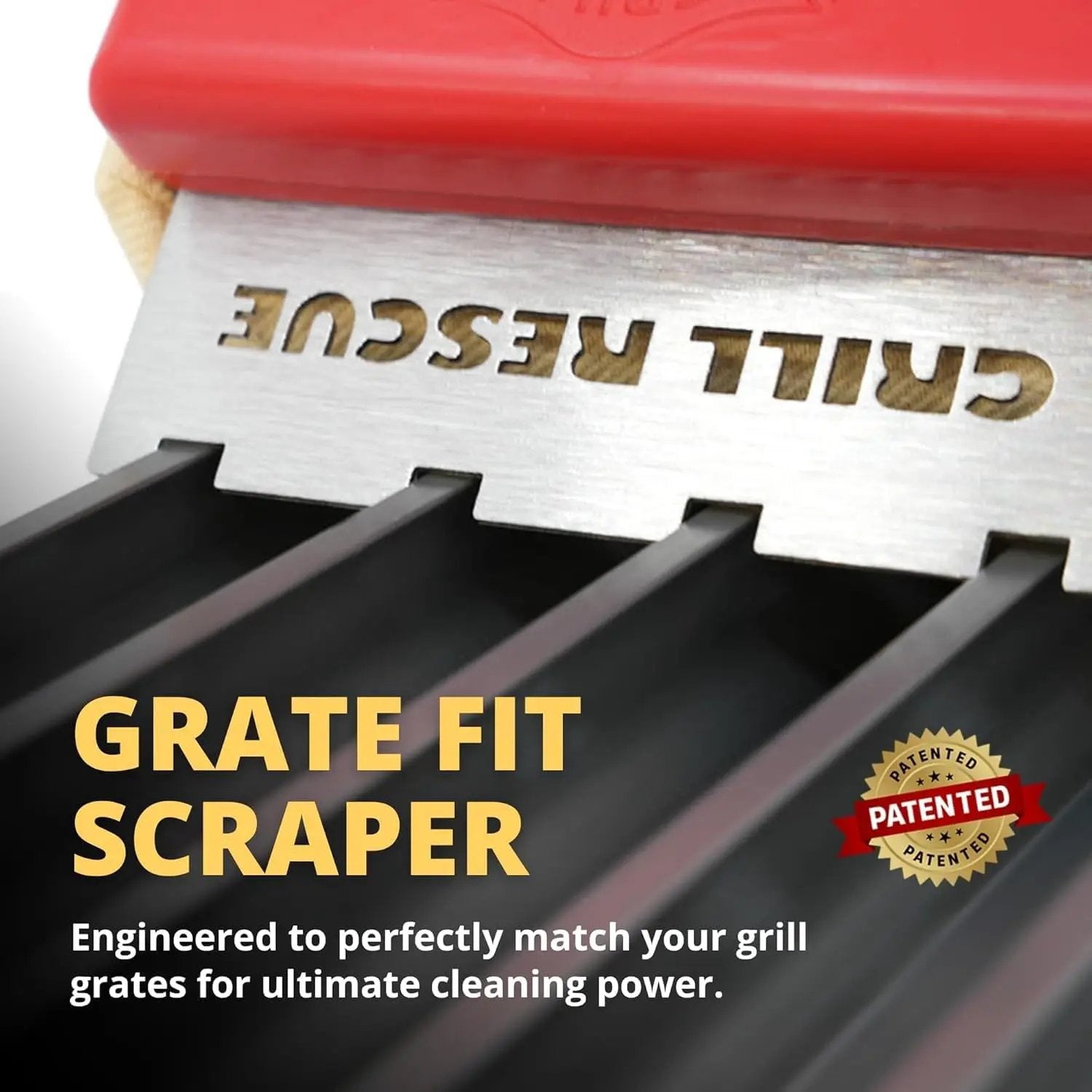 Grill Rescue BBQ Replaceable Cleaning Head, Bristle Free - Durable and Unique Grate Scraper Tools for Cast Iron or Stainless-Steel Grates, Barbecue Cleaner by GreenHaven Gardens