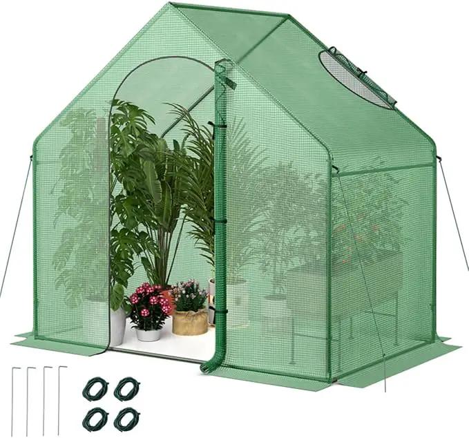 71x40x66 Walk-in Mini Greenhouse Kit for Outdoors with Durable Greenhouse Plastic Cover, 4-Tier Small Green Houses for Outside Gardening & Plant Protection, Portable Indoor Green House by GreenHaven Gardens