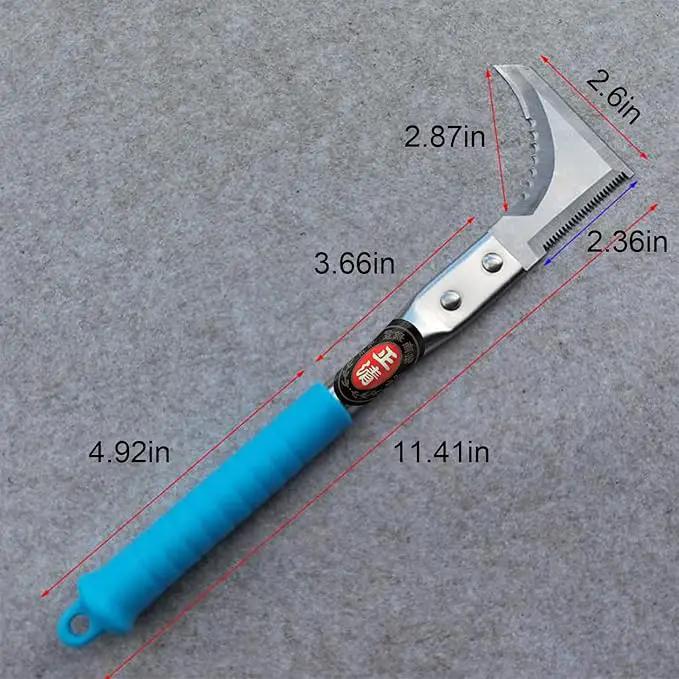 Kosoyo Crack Weeder Crack Weeding Tool Sawtooth Wave Manual Scythe Stainless Steel Gardening Tool -11.42" by GreenHaven Gardens