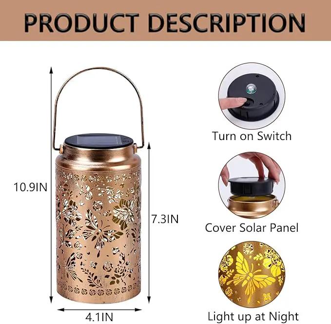 4 Pack Butterfly Solar Lanterns Outdoor Waterproof, Metal Hanging Lights Decorations for Garden Yard Lawn Patio, Butterfly Gifts for Women Mom Grandma Gardener Mother in Law Christmas by GreenHaven Gardens