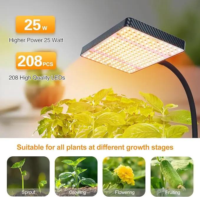 FECiDA Grow Lights with Stand and Timer, Tripod Standing Grow Lights for Indoor Plants, 208PCS LEDs Bright Enough Plant Growing Lamps for Bonsai Tree, Seed Starting, 24"-64" Height Adjustable by GreenHaven Gardens