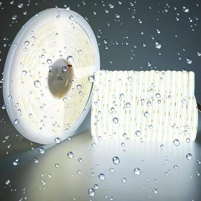 15M/49.2ft 24V COB LED Strip Light Waterproof IP65 Cool White 6000K Uniform Glow 5760LEDs CRI 93+ Flexible LED Tape Lights for DIY Cabinet Bedroom Kitchen Home Decor(No Power Supply) by GreenHaven Gardens