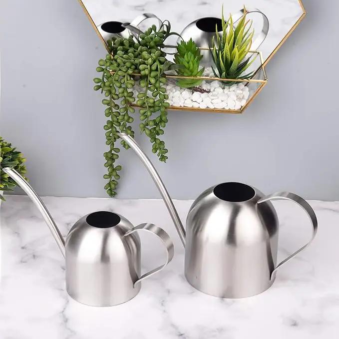 IMEEA Small Watering Can for Indoor Plants Stainless Steel Bonsai Watering can Mini Metal (15oz/450ml) by GreenHaven Gardens