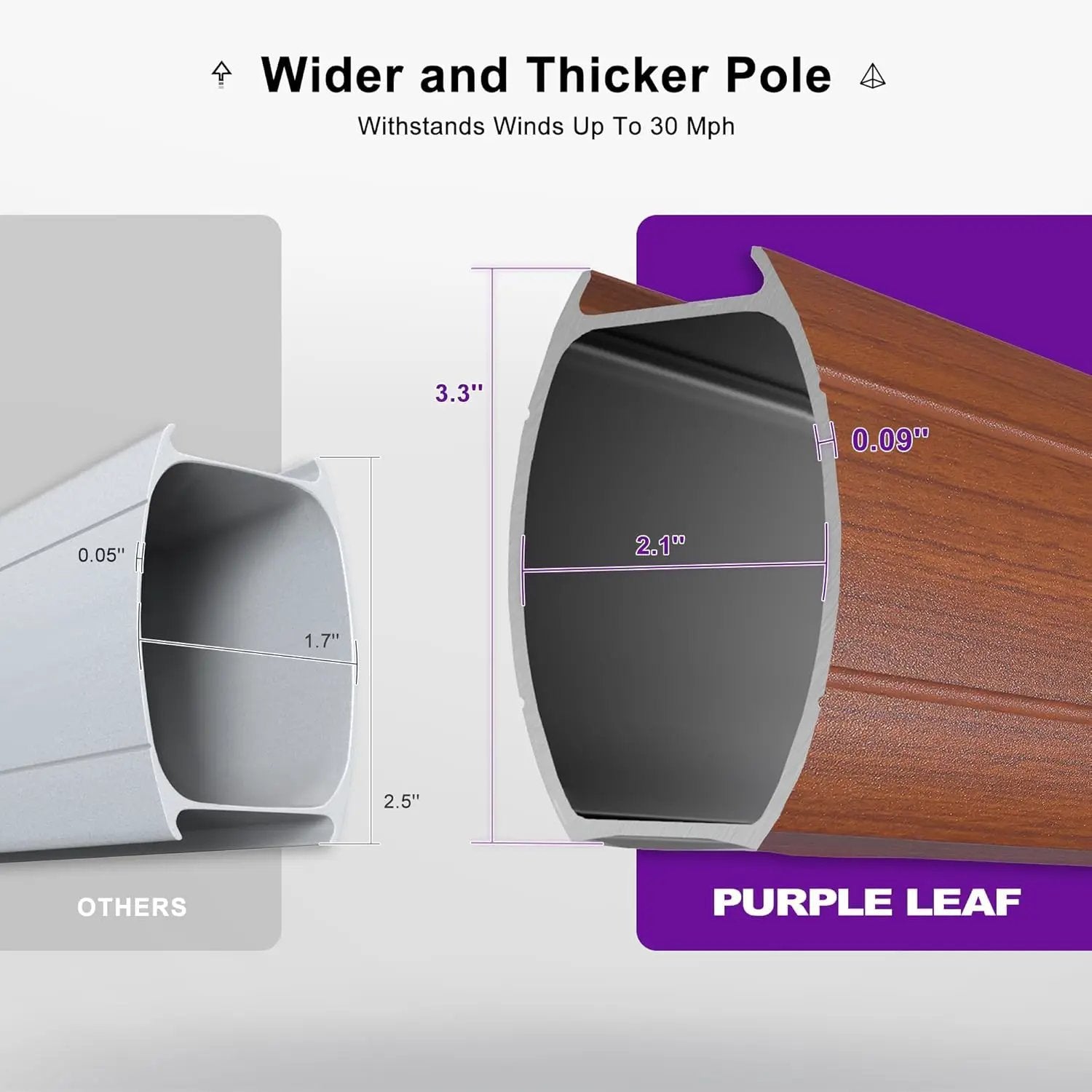 PURPLE LEAF 9' X 12' Patio Large Cantilever Umbrella Outdoor Square Wood Umbrellas Offset Umbrella Heavy Duty Sun Umbrellas for Garden Deck Pool, Heather Taupe by GreenHaven Gardens