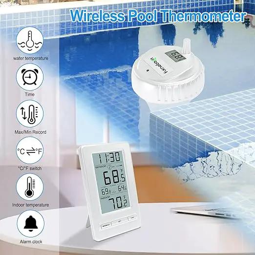 Urageuxy Pool Thermometer, Digital Wireless Water Thermometer Floating Easy Read, IPX8 Waterproof for Hot Tub/Ice Bath/Pond/Swimming Pools/Cold Plunge/SPA/Aquarium by GreenHaven Gardens