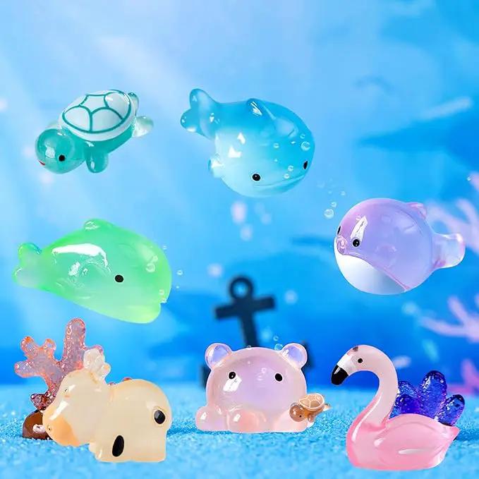90 Pcs Mini Resin Animals Glow in The Dark Miniature Figures for Garden Accessories,for Craft,Garden Decoration, Goodie Bag Fillers Party Favors Decorations by GreenHaven Gardens