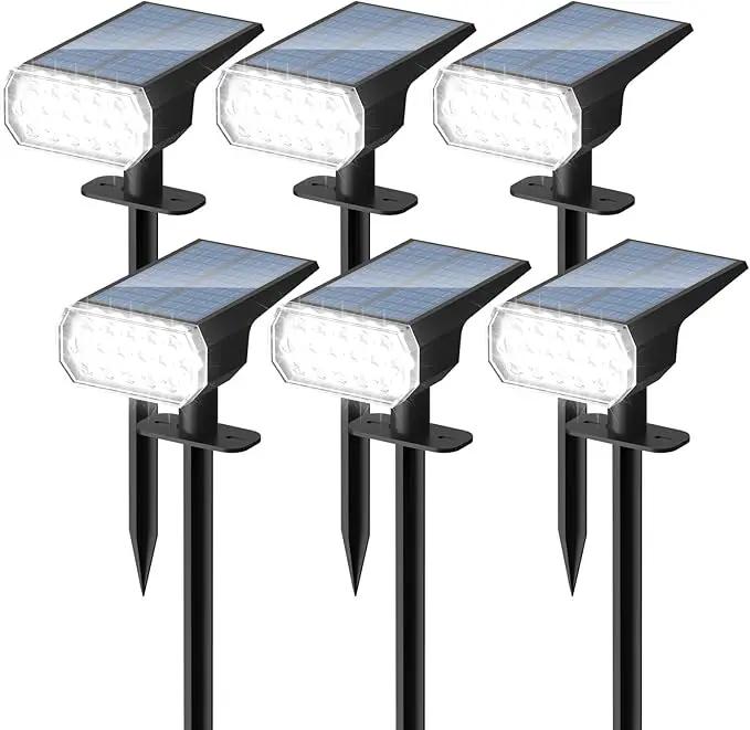 Solar Lights Outdoor Waterproof: IP65 Led Spot Light Decorations for Garden - 3 Lighting Modes Solar Powered for Yard - Dust to Dawn Landscape Lighting Patios Pathway Driveway 6PC White by GreenHaven Gardens
