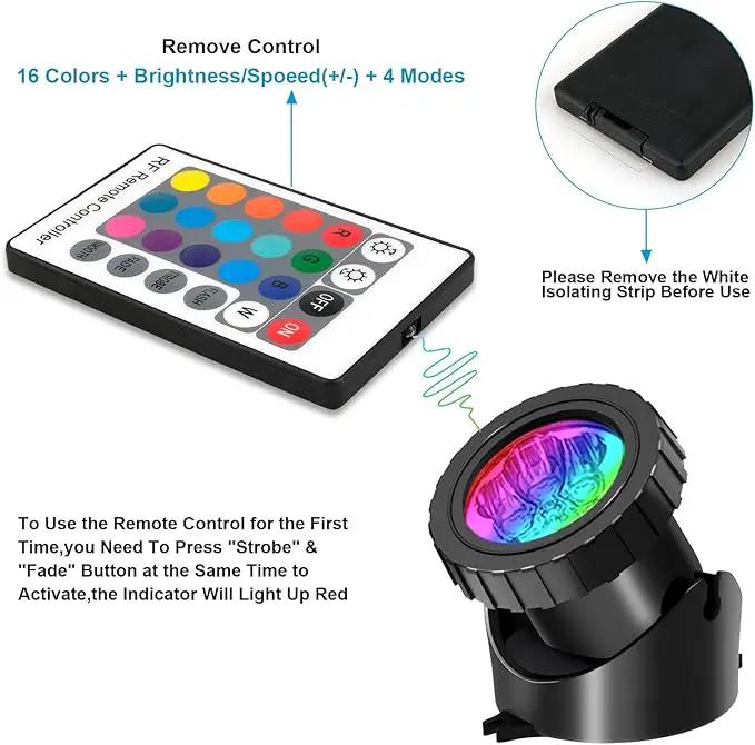 T-SUN LED Pond Light, 3 Head Lamps Submersible LED Pond Lights Color Changing Garden Pond Light with Remote Control, RGB Fish Tank Lights Fountain Spotlight for Garden, Pool, Aquarium Tank(3 Headlamp) by GreenHaven Gardens