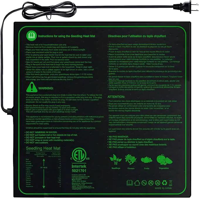 Upgrade 20"x20" Durable Waterproof Seedling Heat Mat with ETL Certified, Warm Hydroponic Heating Pad for Germination,Indoor Gardening,Brewing and Greenhouse by GreenHaven Gardens