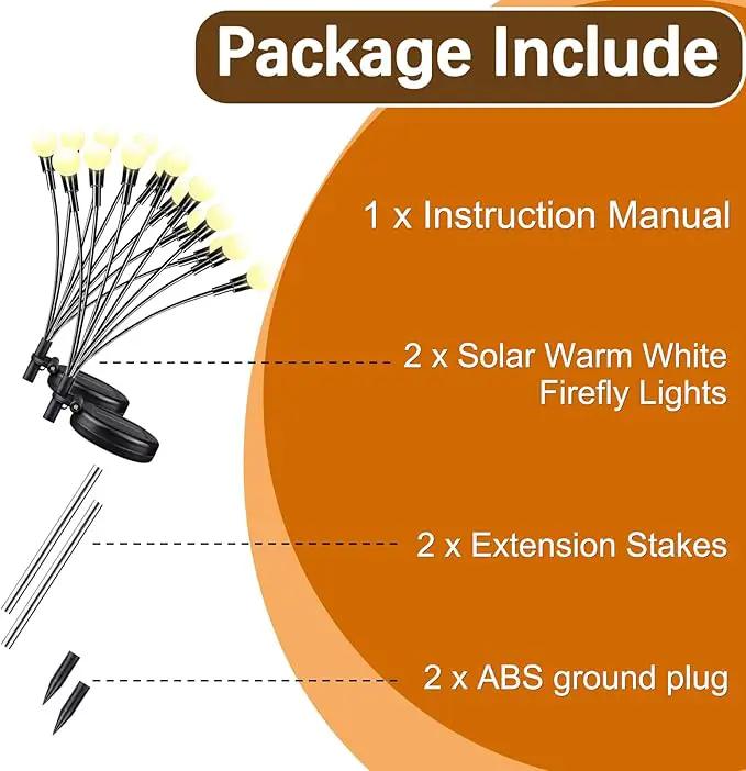 Warm-2Pack 16LED Firefly Warm Changing Lights,Garden Solar Lights Outdoor Decorative,Yard Waterproof Solar (Warm-2pcs) by GreenHaven Gardens