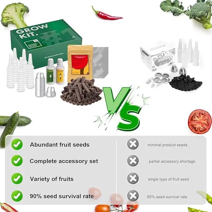 inbloom Fruit Seed Pod Kit for AeroGarden, Ahopegarden, GARDENCUBE, MUFGA, iDoo Hydroponics Growing System, 50-Pods (350+ Seeds Include Strawberry, Tomato, Cucumber, Pea, Ruby Queen Beet) by GreenHaven Gardens