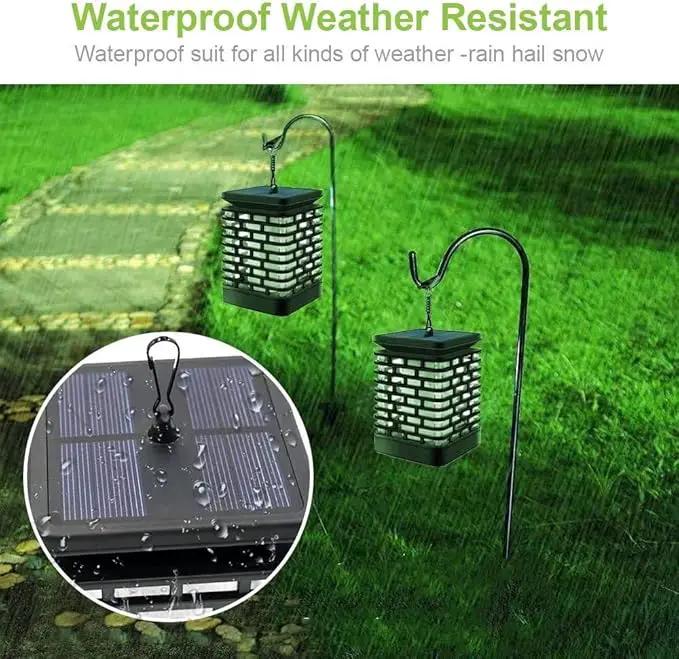 EOYIZW Solar Lanterns, 99LEDs Dancing Flickering Flame Lights, IP65 Waterproof, Purple, 3.5" H x 3.5" W x 3.5" D by GreenHaven Gardens