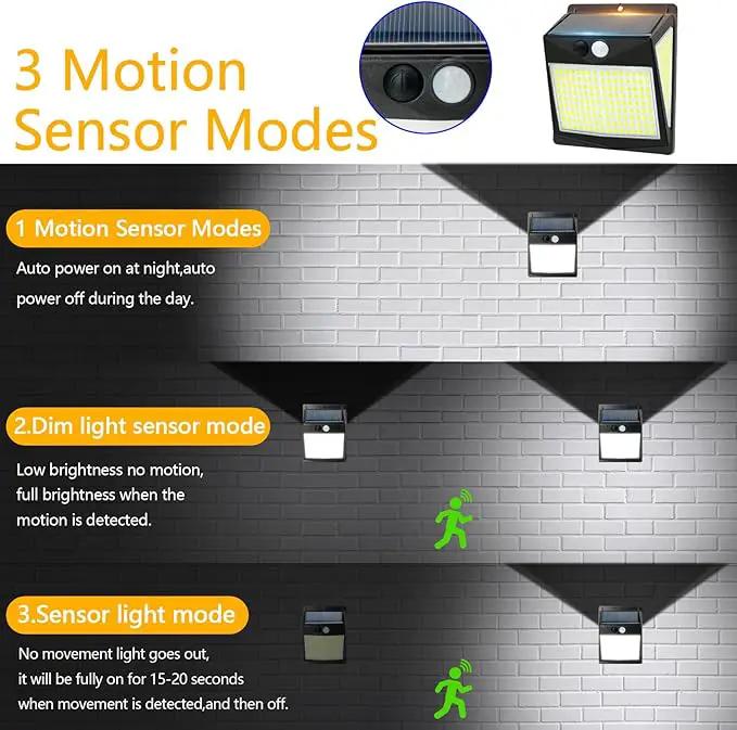 Solar Lights Outdoor 238 LED, 270° Wide Angle Motion Sensor Lights with 3 Modes, IP65 Waterproof Solar Powered Wall Lights for Yard Garden, Patio, Driveway(4 Pack) by GreenHaven Gardens