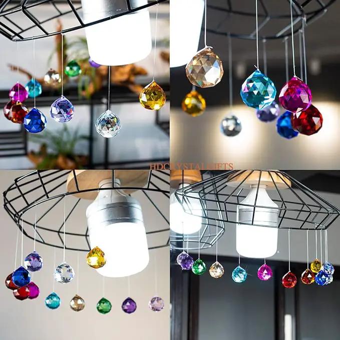 10 Pack Crystal Ball 1.18"/30mm Prism Sun Shine Catcher Rainbow Pendants Maker, Hanging Crystals Prisms for Windows, for Feng Shui, for Gift (Multi-Colors) by GreenHaven Gardens