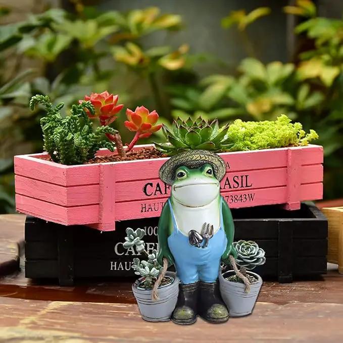 Frog Garden Decor, Frogs Garden Statue for Yard, Garden, Indoor Outdoor Decoration and Housewarming Gift by GreenHaven Gardens