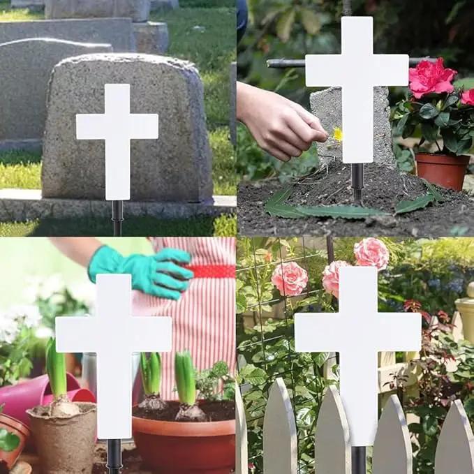 Solar Lighted Cross Grave Lighted Garden Cross Stake Decor LED Jesus Cross Light Decoration for Home Memorial Decoration,Outdoor Yard, Home, Patio by GreenHaven Gardens