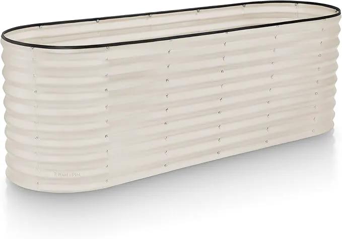 Galvanized Raised Garden Beds Outdoor // 6×2×2 ft Planter Raised Beds for Gardening, Vegetables, Flowers // Large Metal Garden Box (White) // Patented Tool-Free Design by GreenHaven Gardens