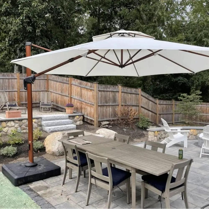 PURPLE LEAF 13ft Patio Umbrella Outdoor Round Umbrellas Large Cantilever Umbrella Windproof Offset Umbrellas Heavy Duty Sun Umbrella for Garden Deck Pool Patio, Cream by GreenHaven Gardens