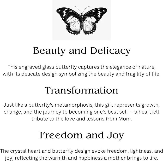 ARUN Gifts for Moms Birthday Gift Moms for mom Birthday Mothers Day from Daughter Son, Love Reminder Gifts Thanksgiving Christmas Butterfly suncatcher with Heart Crystal Mother's Things by GreenHaven Gardens