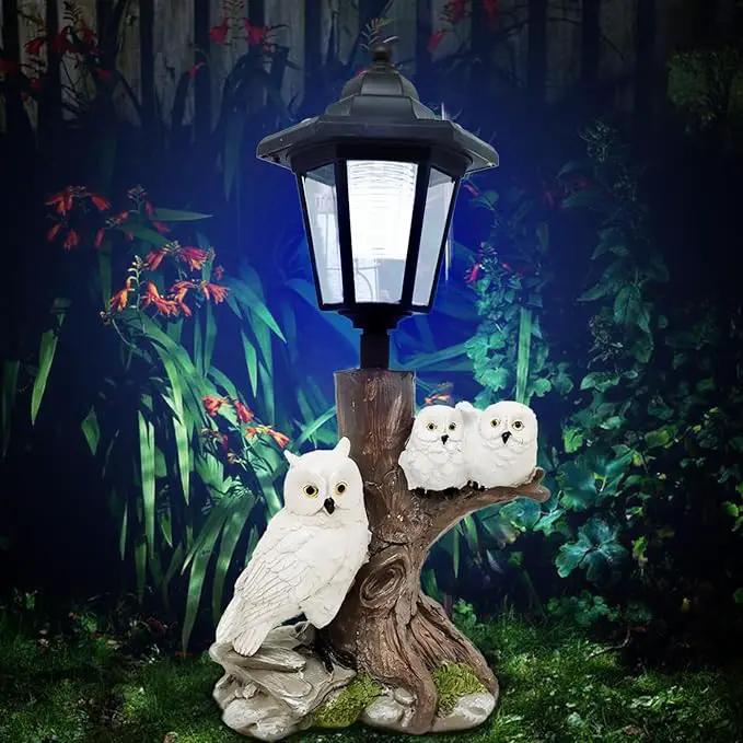 Owl Solar Lights Outdoor Garden,Solar Owls for Outdoors,Solar Powered Owl Garden Statues Decor,Unique Gifts Lights for Patio,Yard,Balcony by GreenHaven Gardens