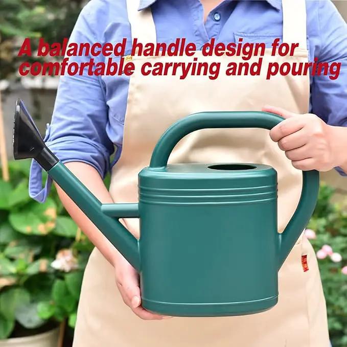 Watering Can 1 Gallon for Indoor Plants, Garden Watering Cans Outdoor Plant House Flower, Gallon Watering Can Large Long Spout with Sprinkler Head (Green) by GreenHaven Gardens