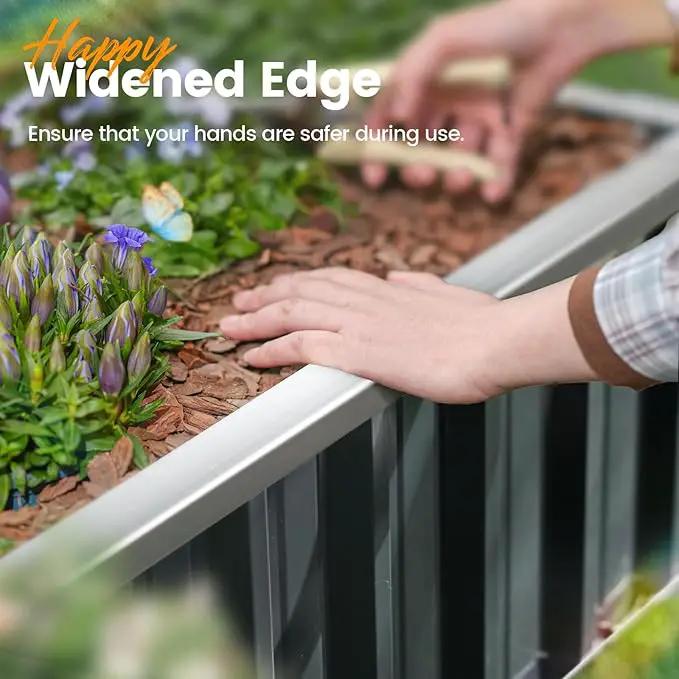 KING BIRD Raised Garden Bed 101" x 36" x 12" 4 Installation Methods for DIY Galvanized Steel Metal Planter Kit Box with 2 Pairs of Gloves (Dark Grey) by GreenHaven Gardens