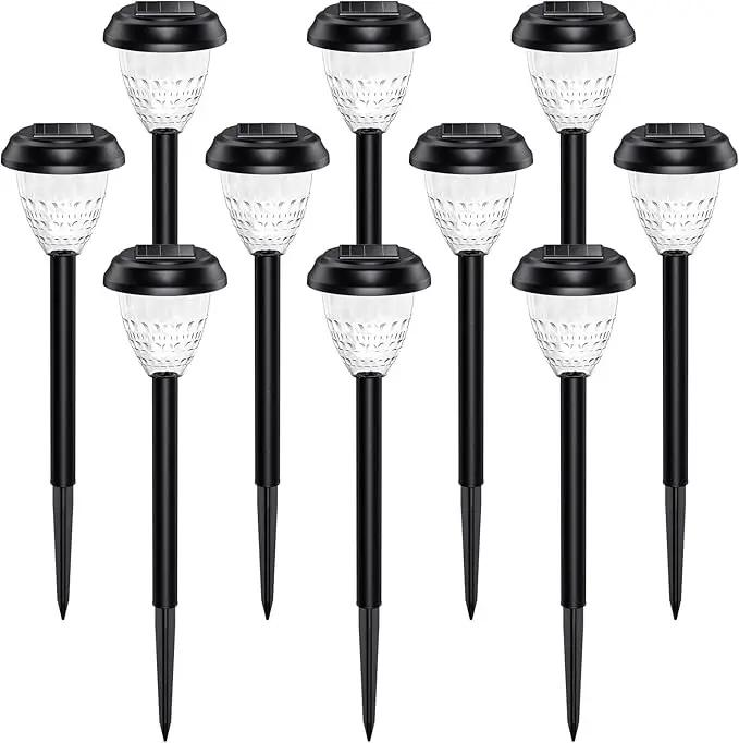 Super Bright Solar Lights Outdoor Waterproof 10 Pack, Dusk to Dawn Up to 12 Hrs Solar Powered Pathway Garden Lights Auto On/Off, LED Landscape Lighting Decorative for Walkway Patio Yard by GreenHaven Gardens