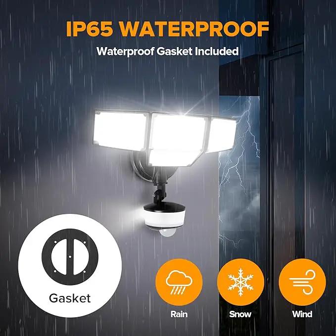 LUTEC 84W 9500LM LED Security Light Motion Sensor Outdoor Lights with Night Light, 4 Head LED Flood Lights Outdoor 5000K Daylight, IP65 Waterproof, Motion Detected Lights for Outside (Black) by GreenHaven Gardens