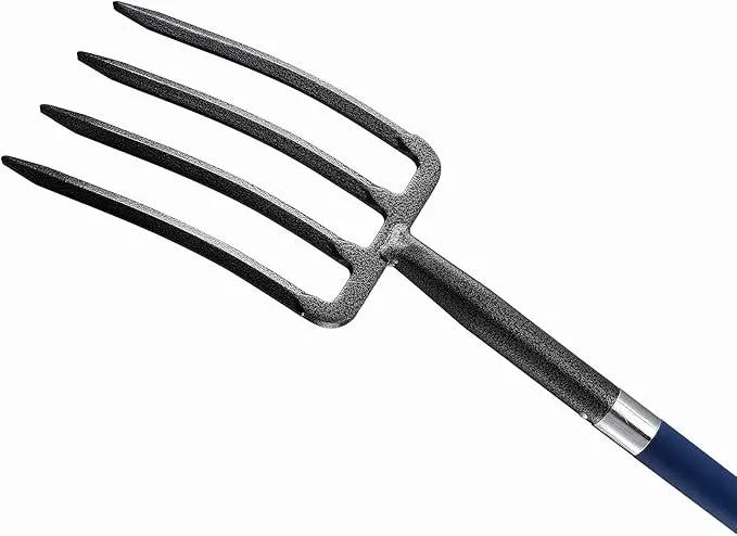 4-Tine Spading Digging Fork, Garden Digging Spading Fork Forged Steel with D-Grip Handle 41“ by GreenHaven Gardens