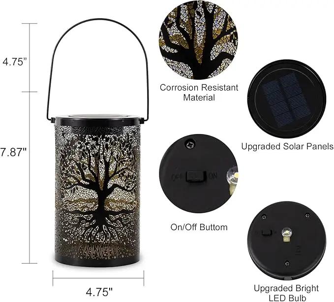 Solar Outdoor Lanterns Waterproof Hanging, Tree of Life Decorative Light Christmas Thanksgiving Birthday Gifts for Women Mom Grandma, Garden Decor for Garden Patio Yard Lawn Backyard Front Porch by GreenHaven Gardens
