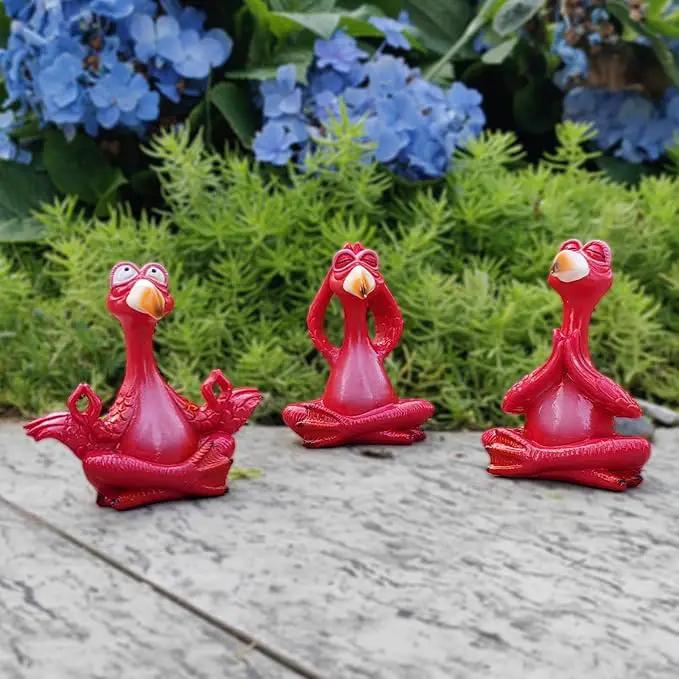 4-Inch Mini Yoga Flamingo Set – Resin Flamingo Statues for Home and Garden Decor – Fun Hawaii-Inspired Flamingo Gift for Women, Friends, and Family by GreenHaven Gardens