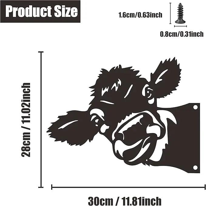 Peeping Cow Metal Art Farm Garden Decor Garden Fence Decoration Outdoor Decoration for Farmhouse,Yard,Lawn by GreenHaven Gardens