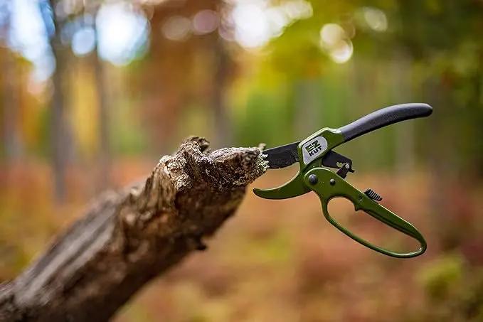 EZ Kut Original Ratcheting Pruner Kit with Molded Ballistic Nylon Sheath and Carbide Blade Tool, Green and Black by GreenHaven Gardens