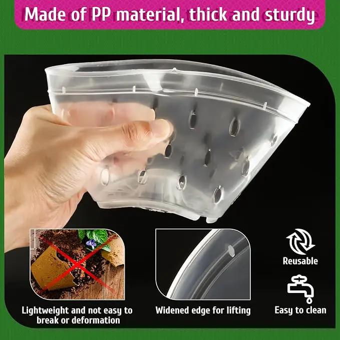 REMIAWY Orchid Pot, 6 Pack Orchid Pots with Holes, 5.5 Inch Clear Plastic Flower Planters for Repotting Indoor Outdoor, Breathable Slotted Nursery Planter by GreenHaven Gardens