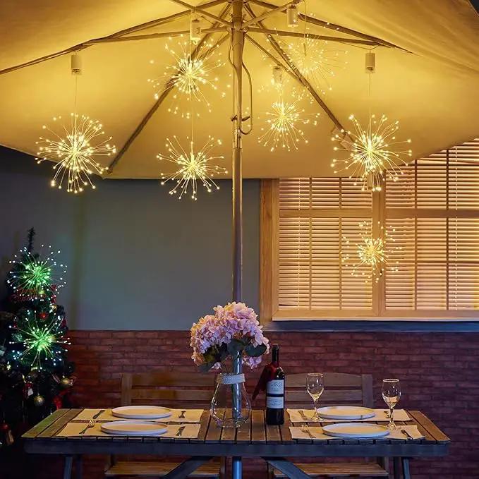 FOOING 6 Pack Firework Lights Led Copper Wire String Lights 8 Modes Battery Operated Fairy Lights with Remote,Wedding Decorative Hanging Lights for Party Patio (Warm White) by GreenHaven Gardens