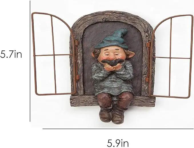 Whimsical Fairy Garden Gnome Statue, Tree Faces Decor Outdoor -5.9 Inch, Funny Garden Tree Decoration,Ideal Patio Yard Lawn Porch Decoration by GreenHaven Gardens