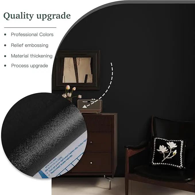 Dimoon 787''x17.7'' Black Peel and Stick Wallpaper Contact Paper Self Adhesive Wall Paper by GreenHaven Gardens