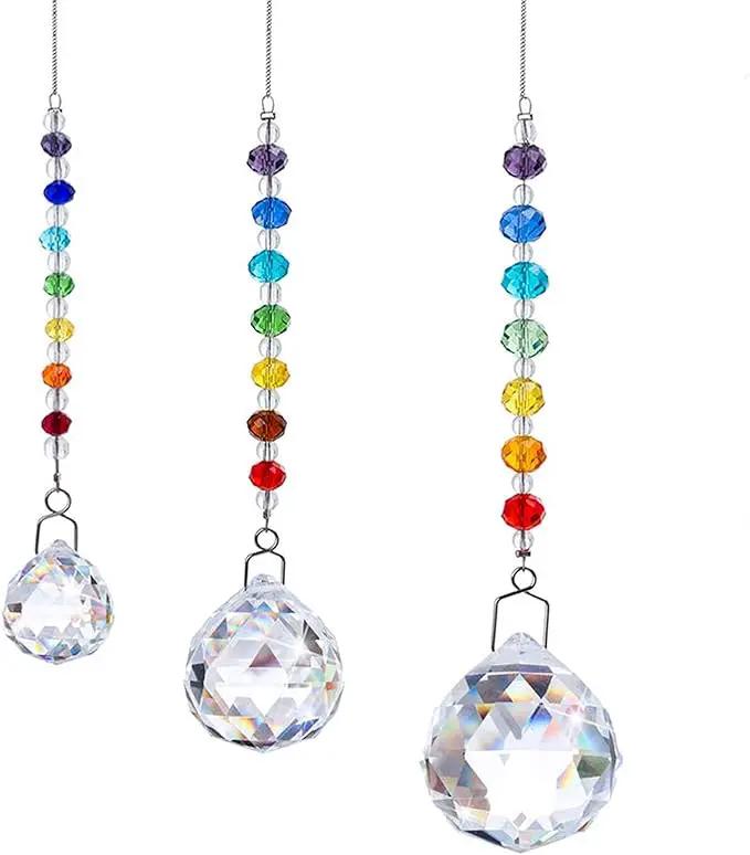 HDCRYSTALGIFTS Memorial Gift,Crystal Ball Prism Rainbow Maker Chakra Suncatcher Hanging Beads Window Sun Catcher Sympathy Gifts for Loss of Loved One,Set of 3 by GreenHaven Gardens
