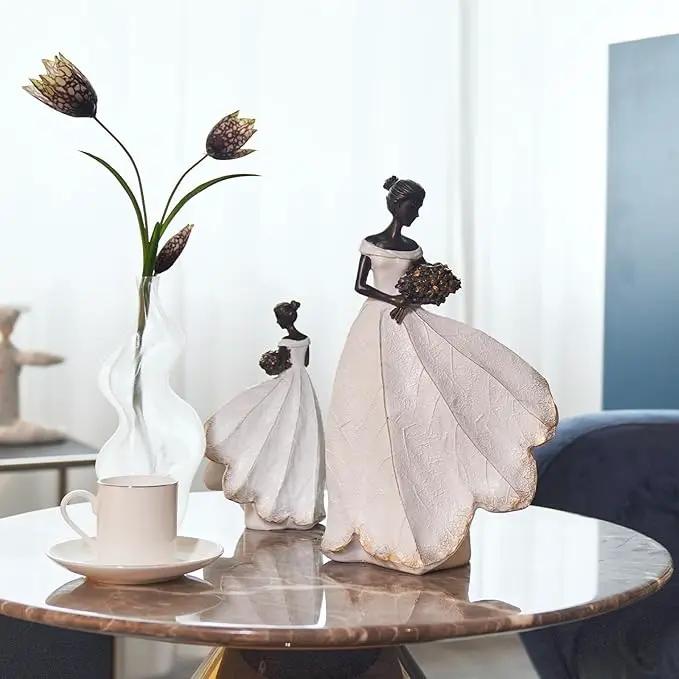 Guichifun Fairy Statue Collection Home Decoration - White Leaf Angel Girls Resin Home Decor for Outside or Inside Rustic Garden Outdoor Yard Decorations Figurines Gift 7.5 x 4.5 x 11.5 Inch by GreenHaven Gardens