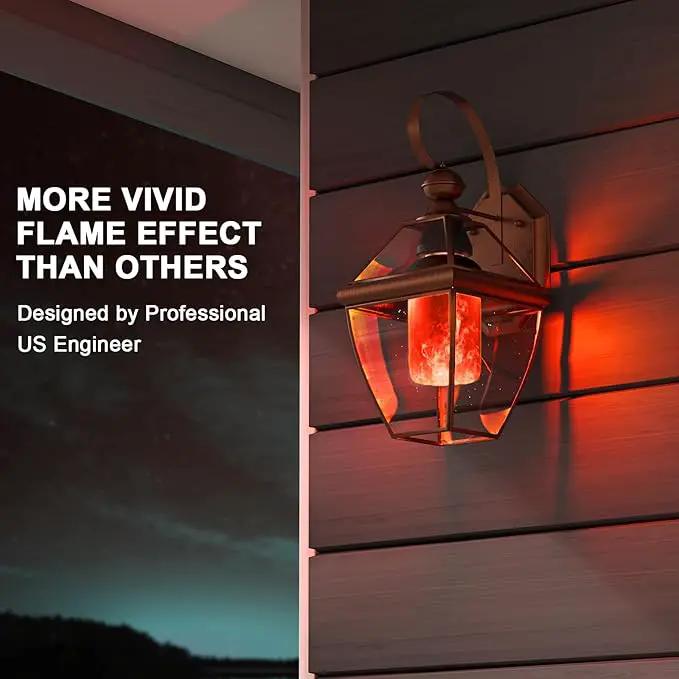 Hompavo 【Upgraded LED Flame Light Bulbs, 4-Mode Flickering Light Bulbs with Upside Down Effect, E26/E27 Flame Bulb for Halloween Christmas Party Indoor and Outdoor Home Decoration - 2 Red by GreenHaven Gardens