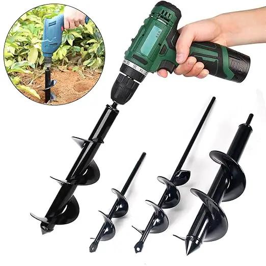 Utoolmart Auger Drill Bit for Planting Set of 3, (1.6x8.7, 1.8x14, 3.1x12) Easy Planter Garden Auger - Bulb & Bedding Plant Augers - Posthole Digger for 3/8” Hex Drive Drill by GreenHaven Gardens