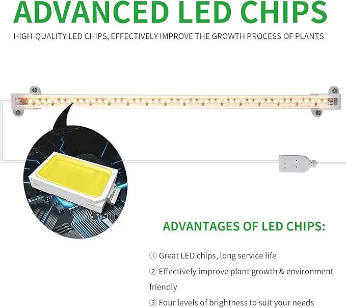 One Strip Growing lamp 2-Pack, Full Spectrum LED Grow Light Strips for Indoor Plants with Auto ON/Off Timer & 4 Dimmable Levels, for Green House Hydroponics Succulent (One Strip×2pcs) by GreenHaven Gardens