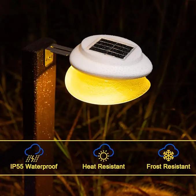 ROSHWEY Backyard Lights, 6 Pack Solar Fence Lights with 9 LED Waterproof Outdoor Gutter Lights for Eaves Garden Landscape Yard (Warm White) by GreenHaven Gardens