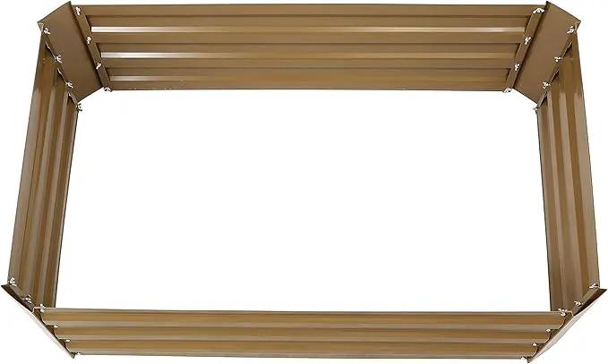 Sunnydaze 11.75" H Raised Metal Garden Bed - Galvanized Raised Garden Bed Outdoor for Vegetables and Flowers - Brown - 4' x 3' Rectangle by GreenHaven Gardens