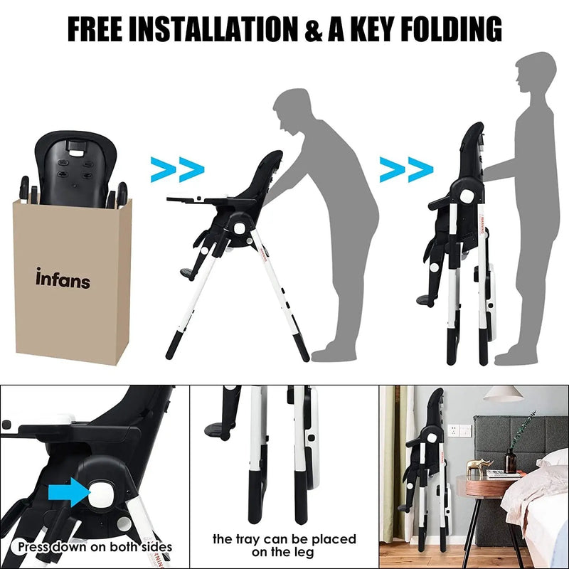4-in-1 High Chair–Booster Seat with Adjustable Height and Recline by DirectDeals