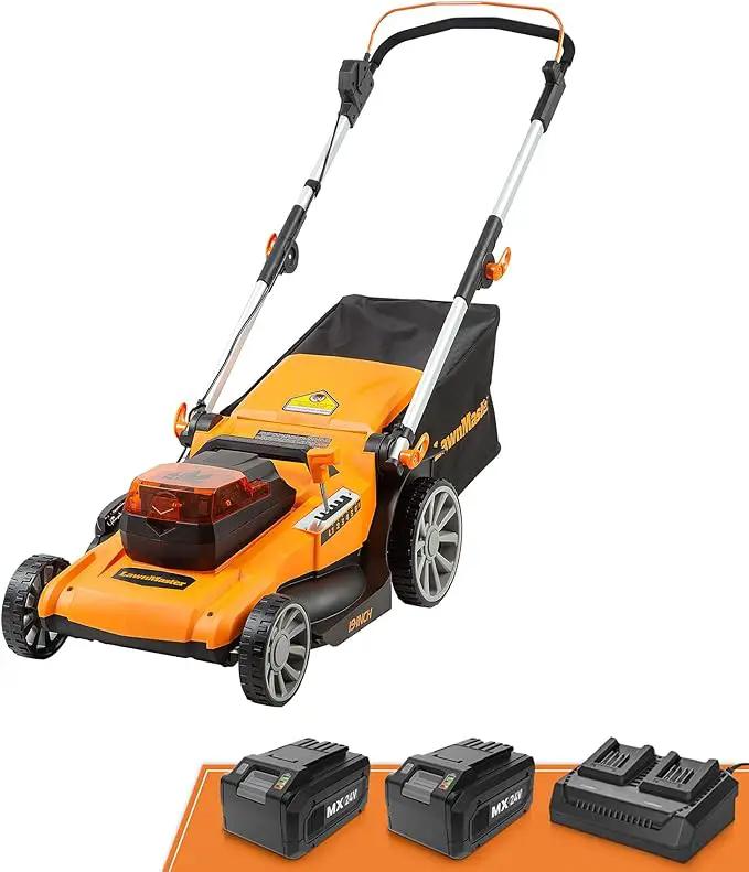LawnMaster CLMF4819A 48V MAX* 19-inch Brushless Cordless Mower with 2X24V MAX* 4.0Ah Battery and a Dual Charger by GreenHaven Gardens