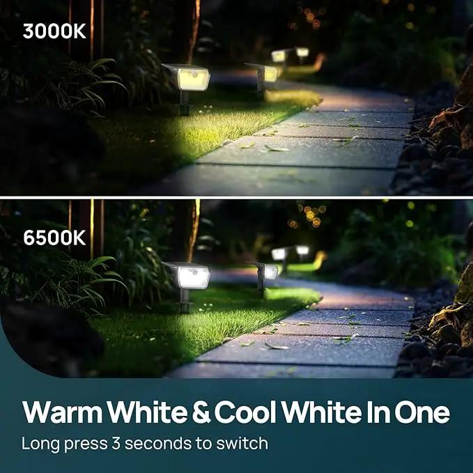 Linkind Solar Lights Outdoor Waterproof IP67, 3000K/6500K Solar Motion Sensor Lights with 6 Modes, 60 LEDs Solar Powered Spot Lights Outside Landscape Lighting for Garden Yard Pathway, 4 Pack by GreenHaven Gardens