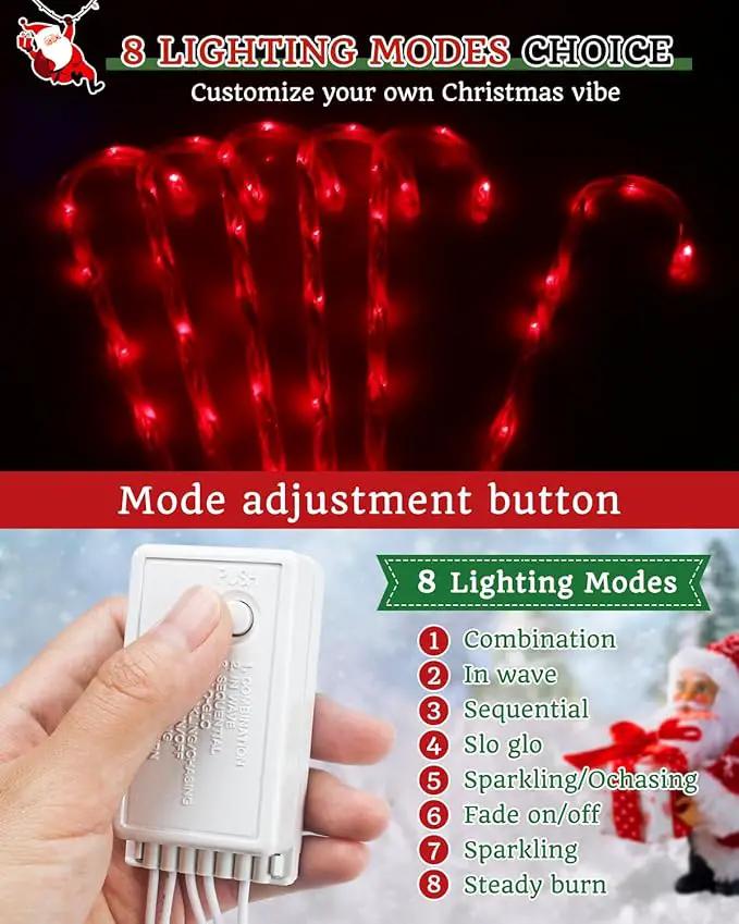 Luditek 24.5 inch Christmas Candy Cane Pathway Markers Set of 12 Christmas Outdoor Outside Decorations Lights 8 Blinking Modes Indoor Holiday Xmas Yard Patio Garden Walkway Decor by GreenHaven Gardens