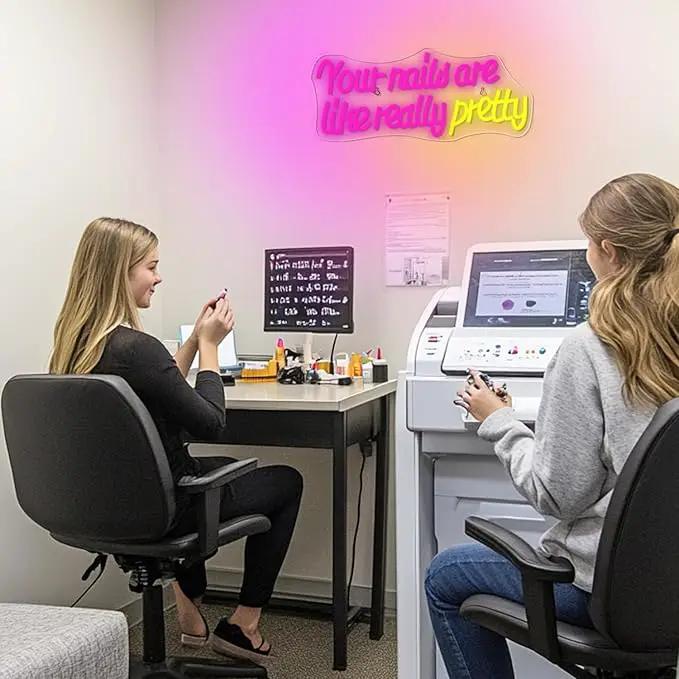 WLHOPE Your Nails Are Like Really Pretty Neon Sign, Nail Neon Signs for Wall Decor, Pink Led Signs USB Connectivity Nails Light Up Signs for Nails Shop Nails Salon Home Bar Girls Room Beauty Shop Nails Room by GreenHaven Gardens