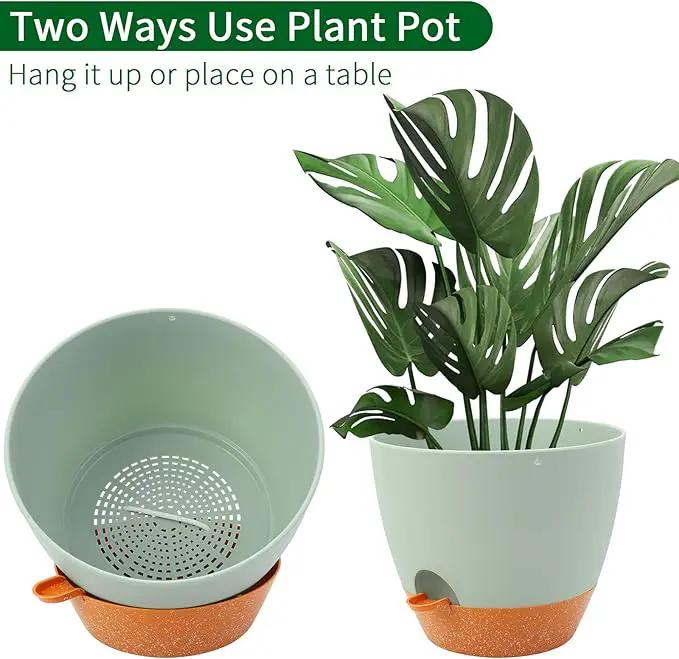 GARDIFE Large Hanging Planter, 12 inch Hanging planters for Indoor. Outdoor Plants, Self Watering Plant Pot, Plant Hanger, Green by GreenHaven Gardens